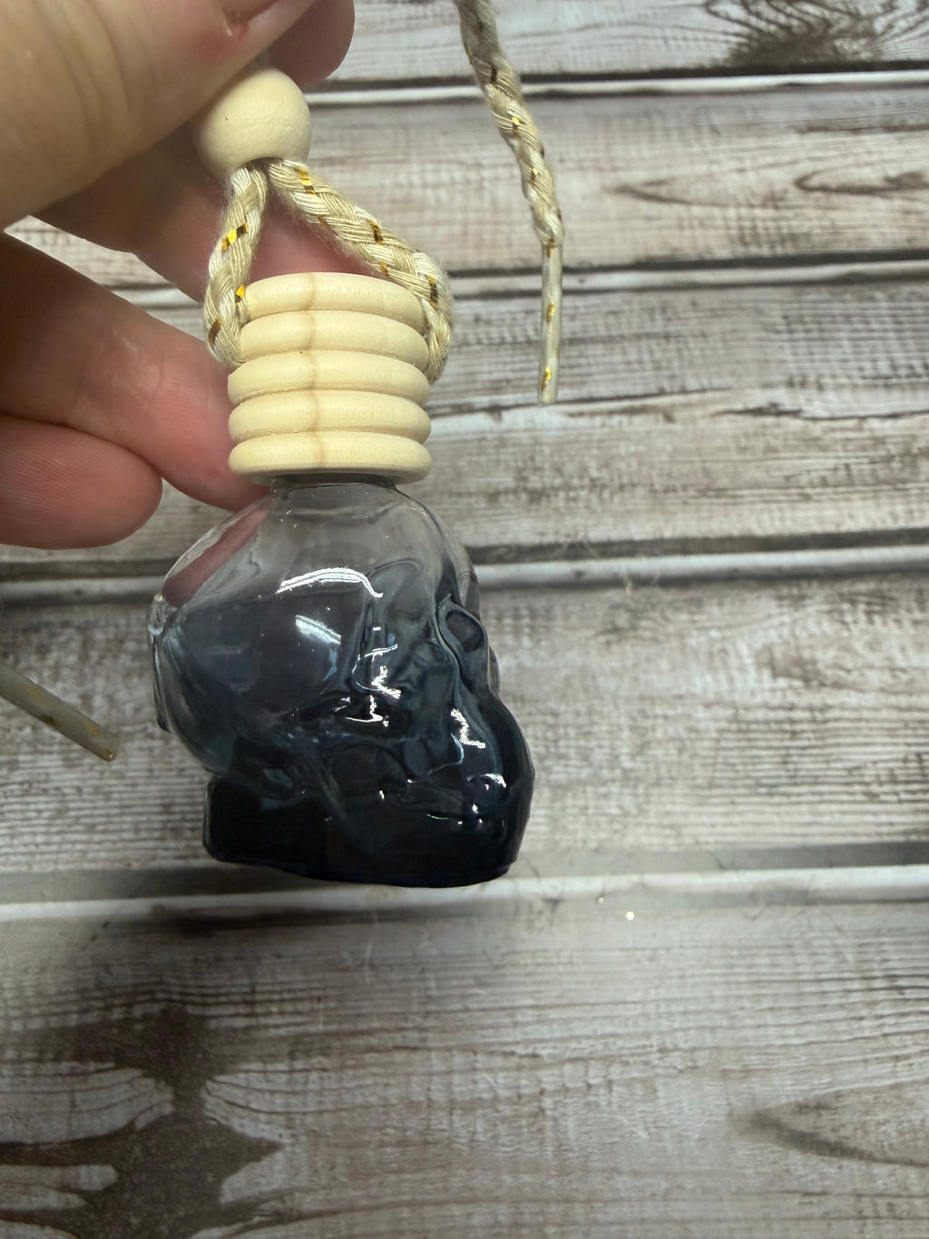 black skull car air freshener
