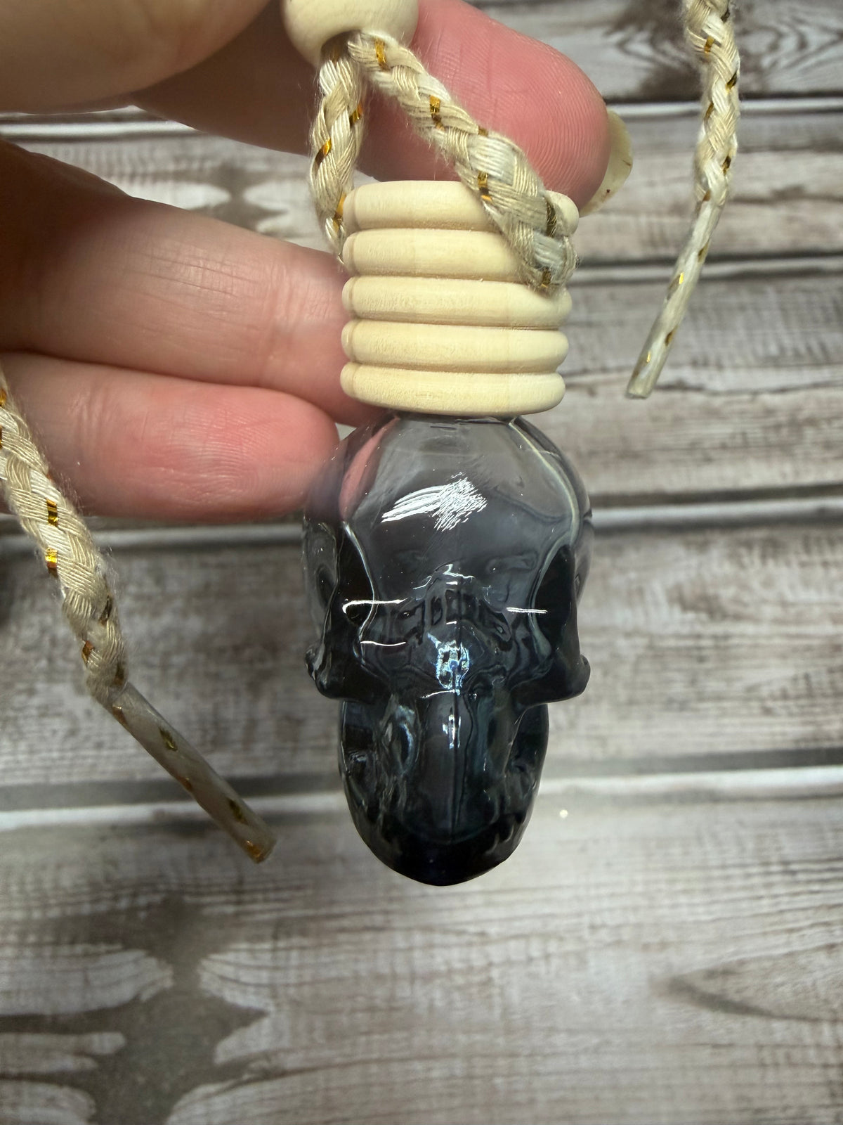 black skull car air freshener